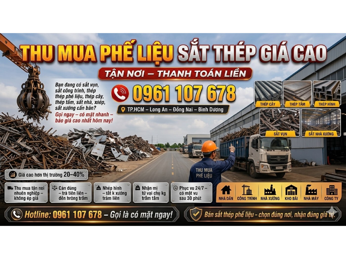 Thu mua phế liệu sắt thép Quang Phong